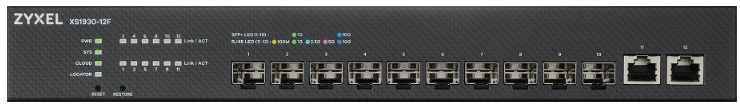 Zyxel NebulaFlex XS1930-12F Hybrid Multi-Gigabit Smart L2+ Switch, rack 19", 10xSFP+, 2xRJ-45: 1/2.5/5/10G, standalone/cloud managed
Zyxel NebulaFlex XS1930-12F Hybrid Multi-Gigabit Smart L2+ Switch, rack 19", 10xSFP+, 2xRJ-45: 1/2.5/5/10G, standalone/cloud managed