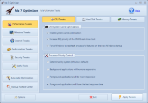 Mz 7 Optimizer – набор утилит для тонкой настройки Windows 7