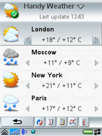 Обновился предсказатель погоды Handy Weather для Symbian UIQ 3.0 1.02