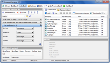 Advanced Renamer – инструмент для пакетного переименования файлов