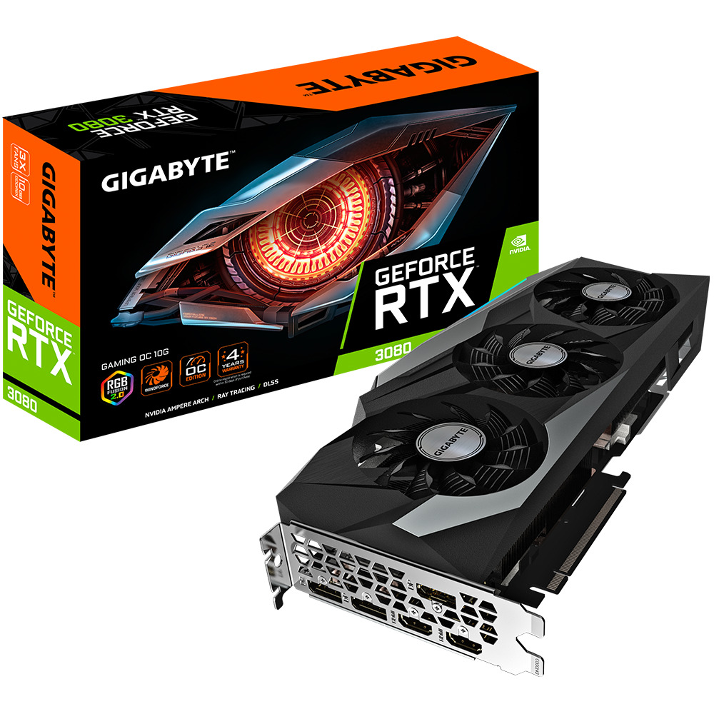 

Видеокарта Gigabyte GeForce RTX 3080 10 Б Retail LHR