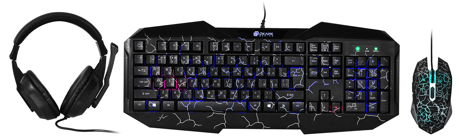 Клавиатура+мышь Oklick Комплект HS-HKM100G IMPERIAL 489352, цвет черный