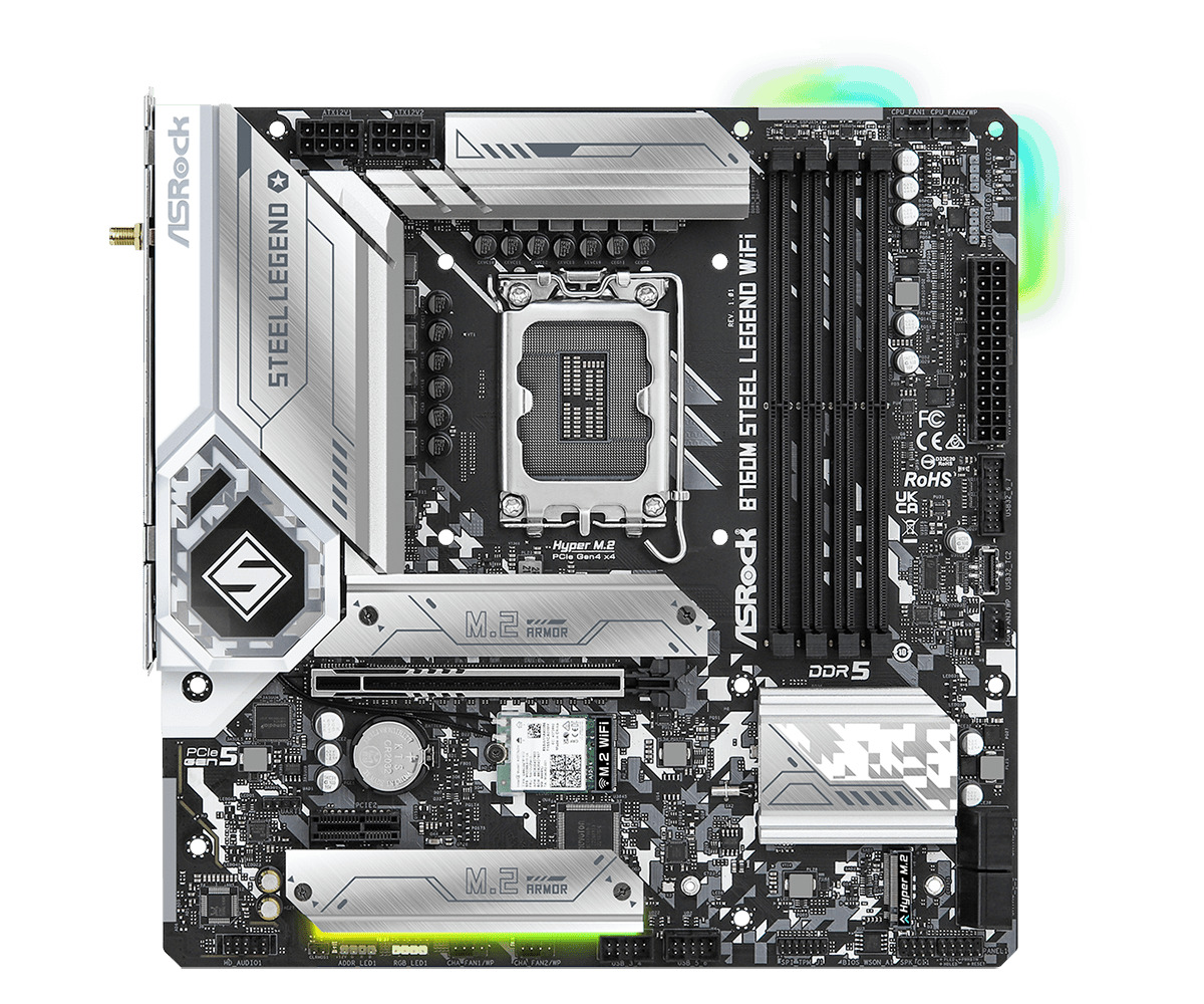 

Материнская плата ASRock LGA 1700 Intel B760 B760M Steel Legend WiFi