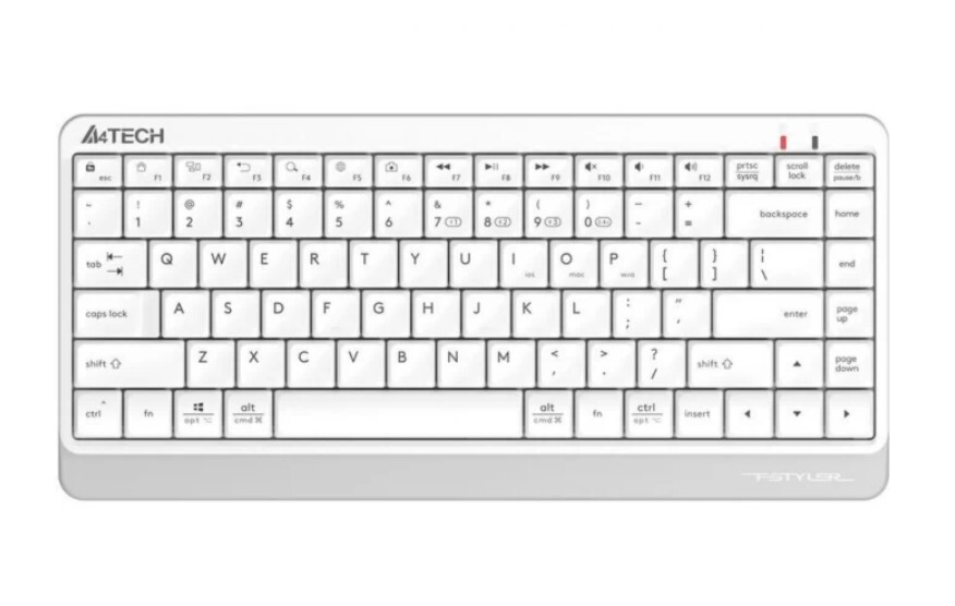 Клавиатура A4Tech Fstyler FBK11 белый/серый USB беспроводная BT/Radio slim (FBK11 WHITE) A4tech - фото 1