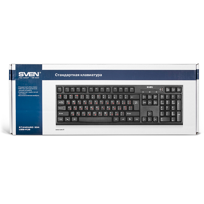

Клавиатура SVEN Standard 304 USB+HUB чёрная