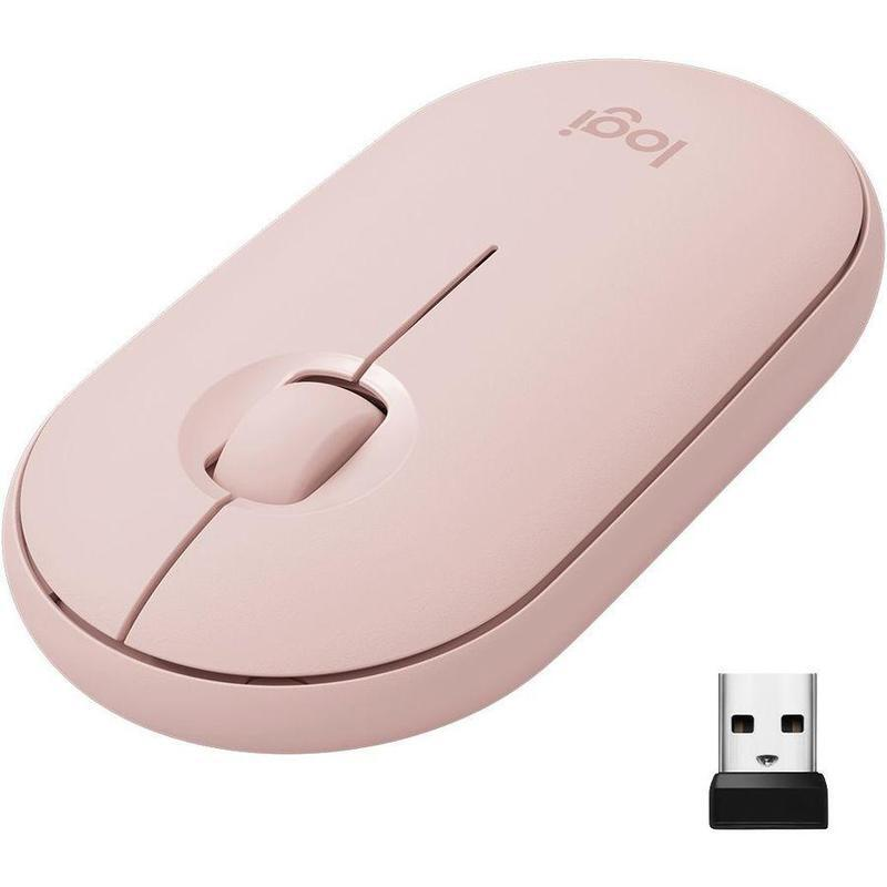 Мышь беспроводная Logitech Pebble M350 Pink розовая, оптическая, 1000dpi, 2.4GHz, USB-ресивер, бесшумная, под обе руки Logitech