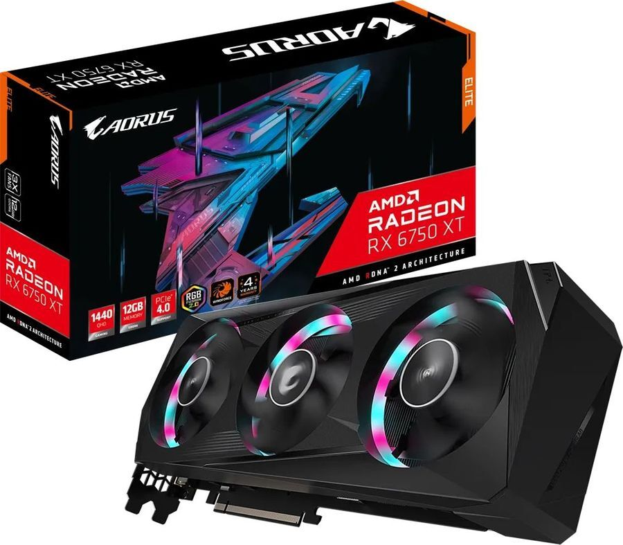 

Видеокарта Gigabyte Radeon RX 6750 XT 12 Б Retail