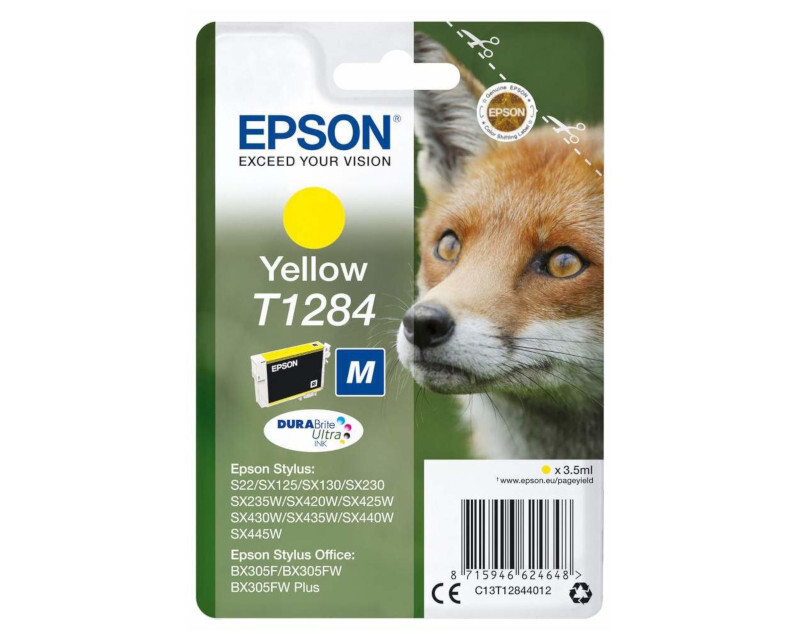 Картридж струйный Epson T1284 C13T12844012 желтый (3.5мл) для Epson S22/SX125 Epson - фото 1
