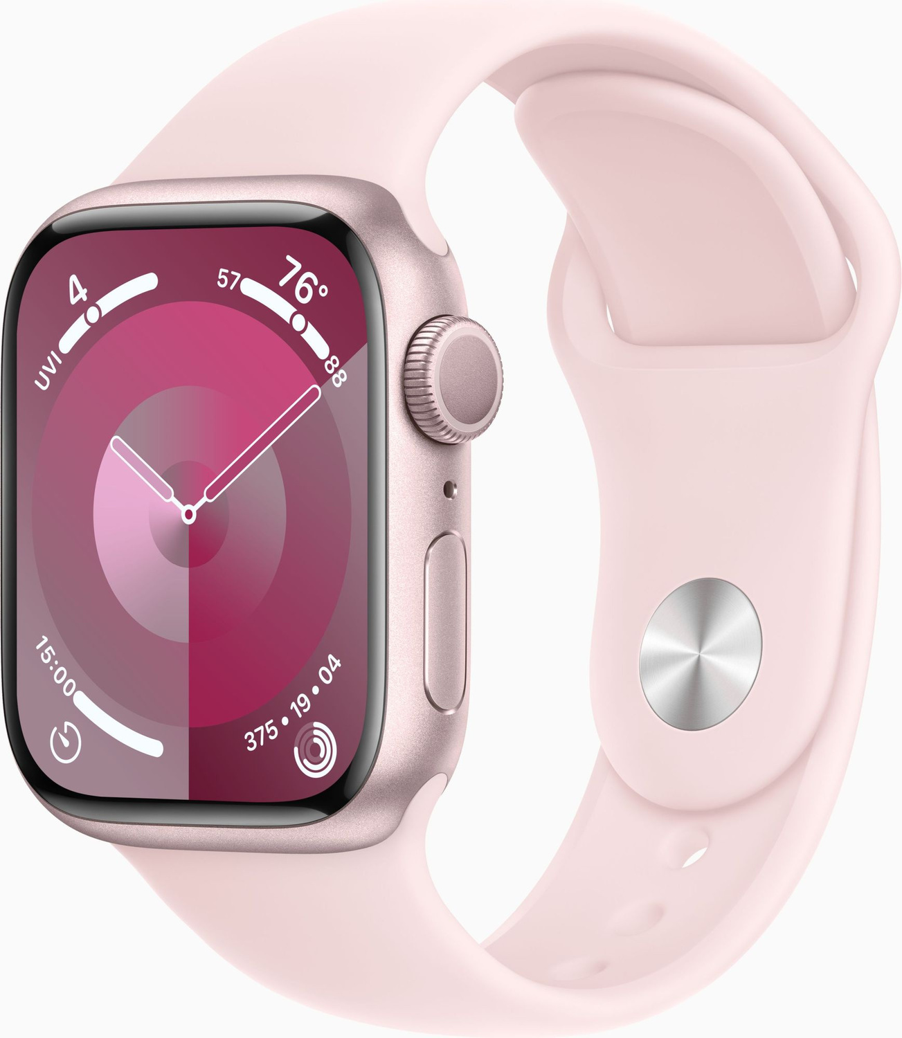 Смарт-часы Apple Watch Series 9 A2980 45мм корп.розовый Sport Band рем.светло-розовый разм.брасл.:M/L (MR9H3ZP/A) Apple