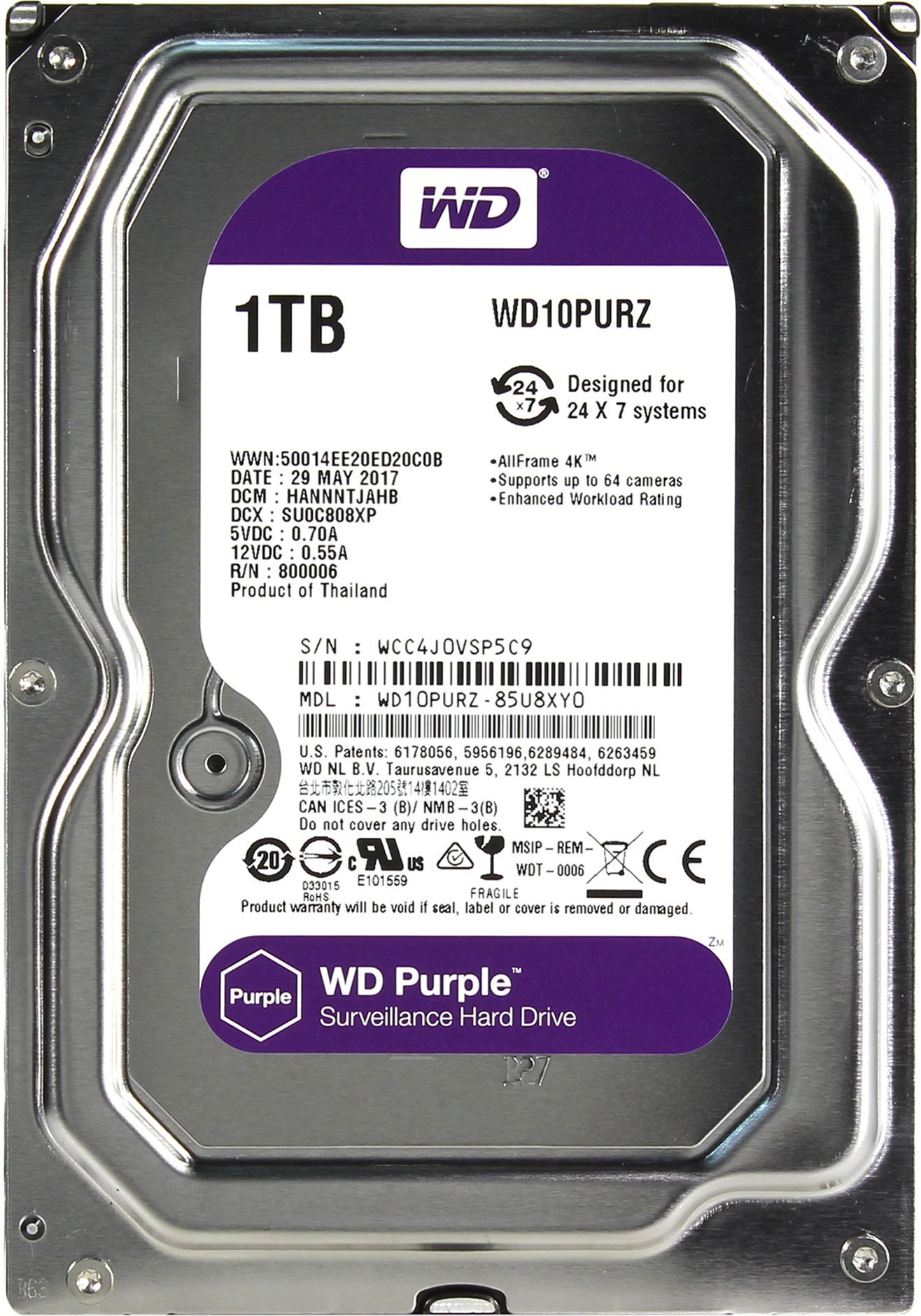 Жесткий диск  Western Digital 3.5 HDD  1TB 5.4K SATA3