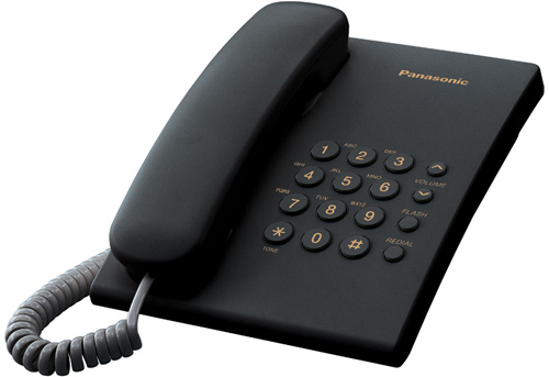 Телефон проводной Panasonic KX-TS2350RUB черный Panasonic - фото 1