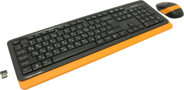

Клавиатура+мышь A4tech Клавиатура + мышь Fstyler FG1010 FG1010 ORANGE, цвет черный