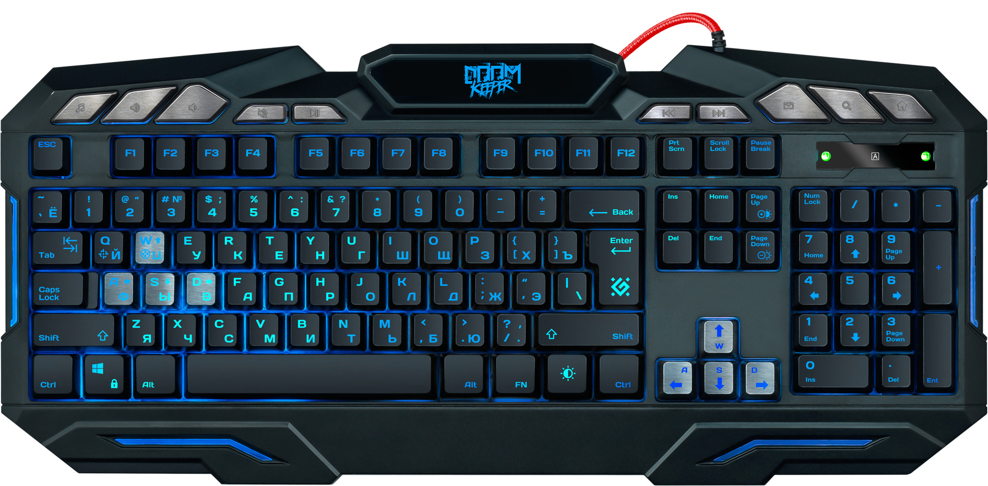 Defender Проводная игровая клавиатура Doom Keeper GK-100DL RU,3-х цветная,19 Anti-Ghost