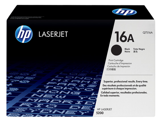 Картридж HP Q7516A для принтера LJ5200. Черный. 12000 страниц. HP Inc. - фото 1