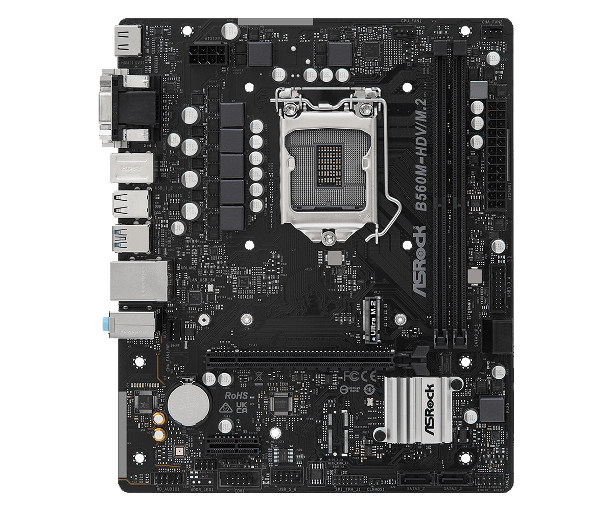 ASRock LGA 1200 Intel B560 B560M HDV M.2 B560M