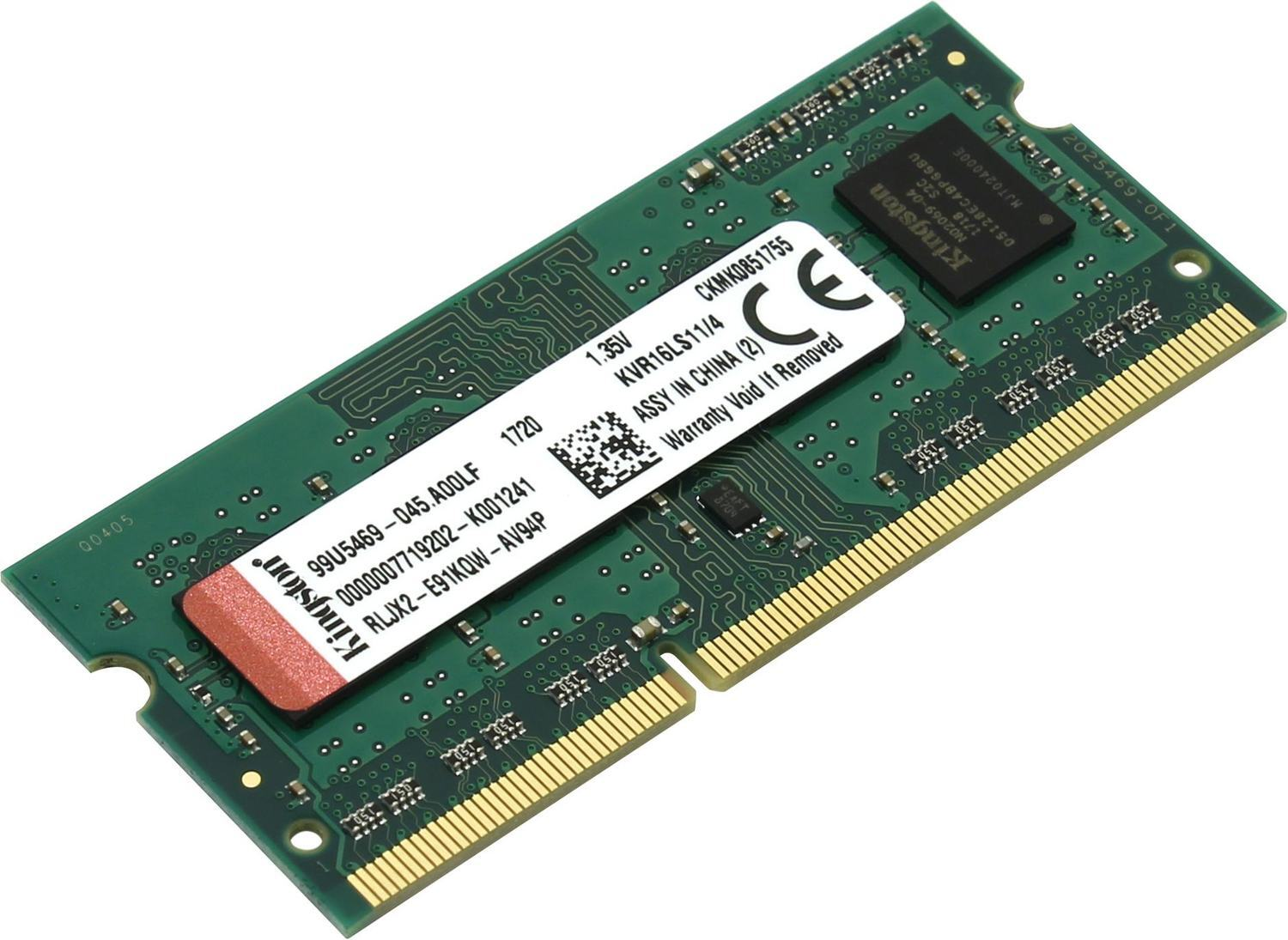   Kingston Desktop DDR3L 1600 4GB, KVR16LS11/4WP