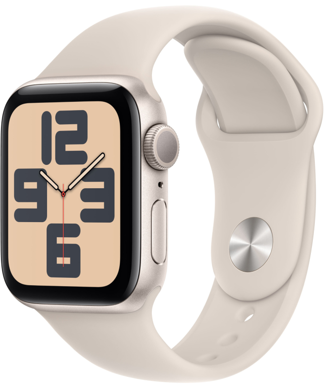 Смарт-часы Apple Watch SE 2023 A2722 40мм OLED корп.сияющая звезда Sport Band рем.сияющая звезда разм.брасл.:S/M (MR9U3LL/A) Apple - фото 1
