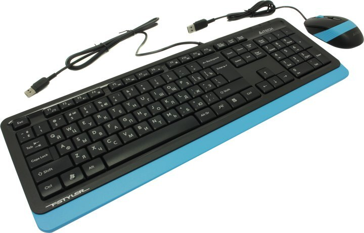 Клавиатура+мышь A4tech Fstyler F1010 F1010 BLUE, цвет черный