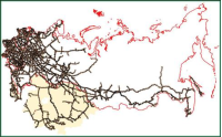 Карта Железные дороги России