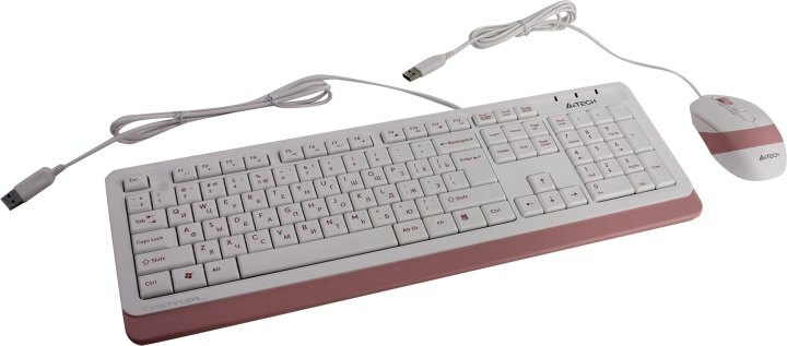 

Клавиатура+мышь A4tech Fstyler F1010 F1010 PINK, цвет белый