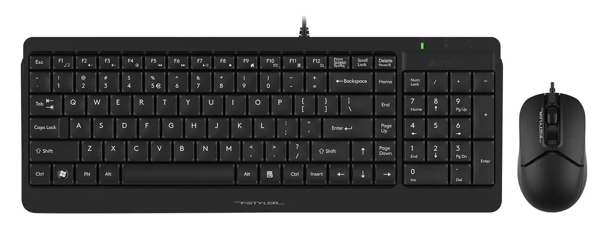 

Клавиатура+мышь A4tech Клавиатура + мышь Fstyler F1512 F1512 BLACK, цвет черный