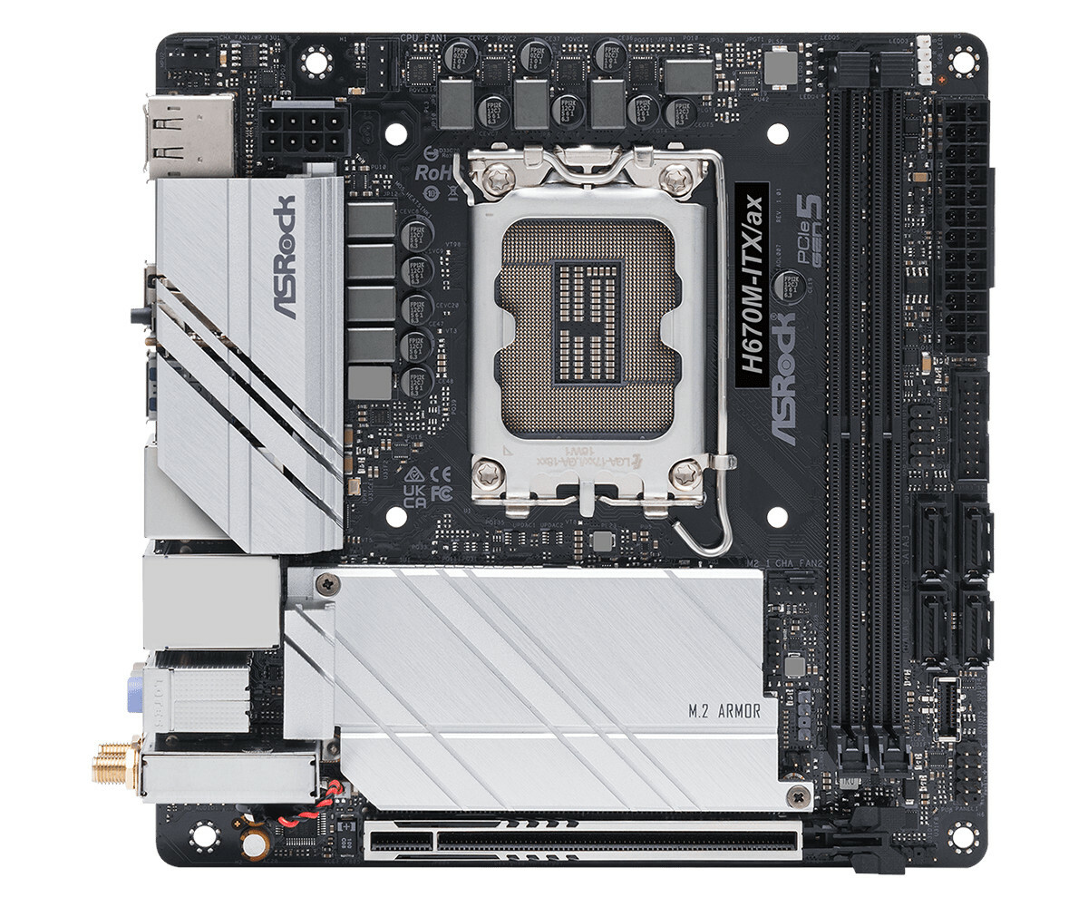 

Материнская плата ASRock LGA 1700 Intel H670 H670M-ITX/AX