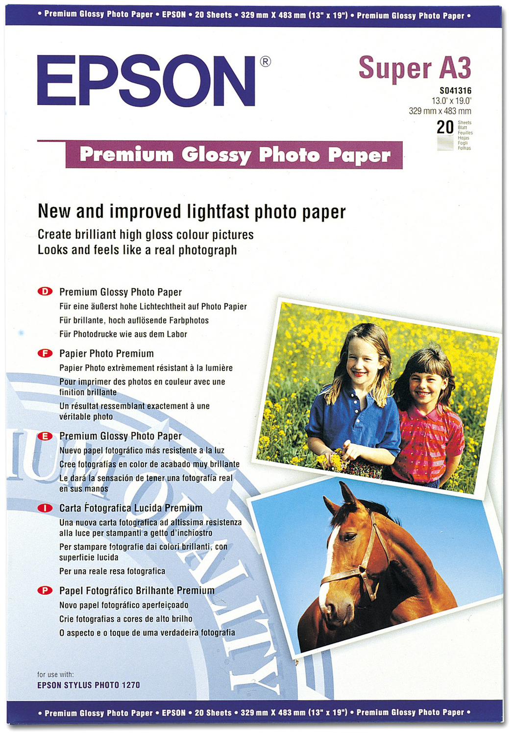 Бумага Epson Glossy Photo Paper, C13S041316 Epson