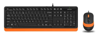 Клавиатура+мышь A4tech Fstyler F1010 F1010 ORANGE, цвет черный