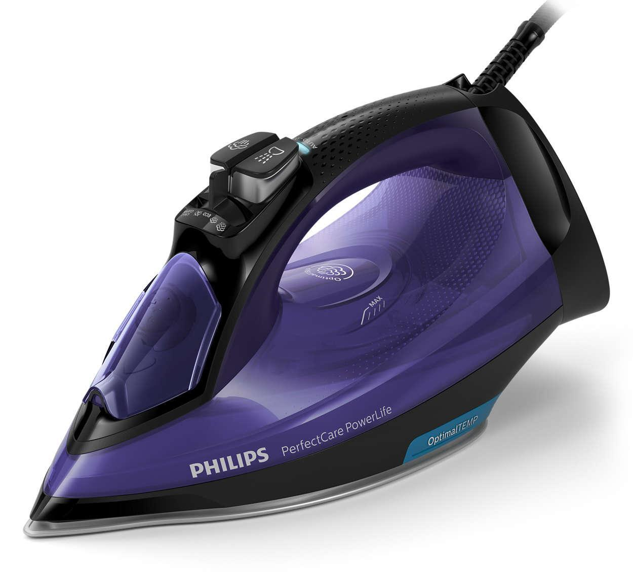 Утюги электрические Philips/ 2500Вт, пар 45г, удар 180г, подошва SteamGlide Plus, фолетовый/черный Philips - фото 1
