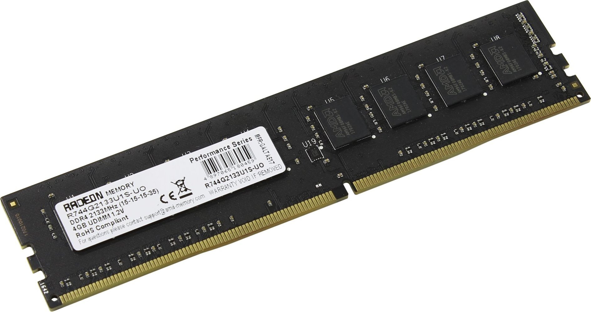 Оперативная память AMD Desktop DDR4 2133МГц 4GB, R744G2133U1S-UO