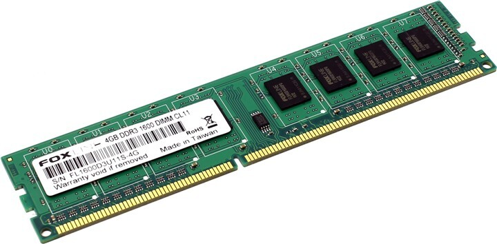   Foxline Desktop DDR3 1600 4GB, FL1600D3U11S-4G, RTL