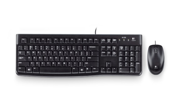 Комплект (клавиатура+мышь) LOGITECH MK120, USB, проводной, черный [920-002561] Logitech - фото 1