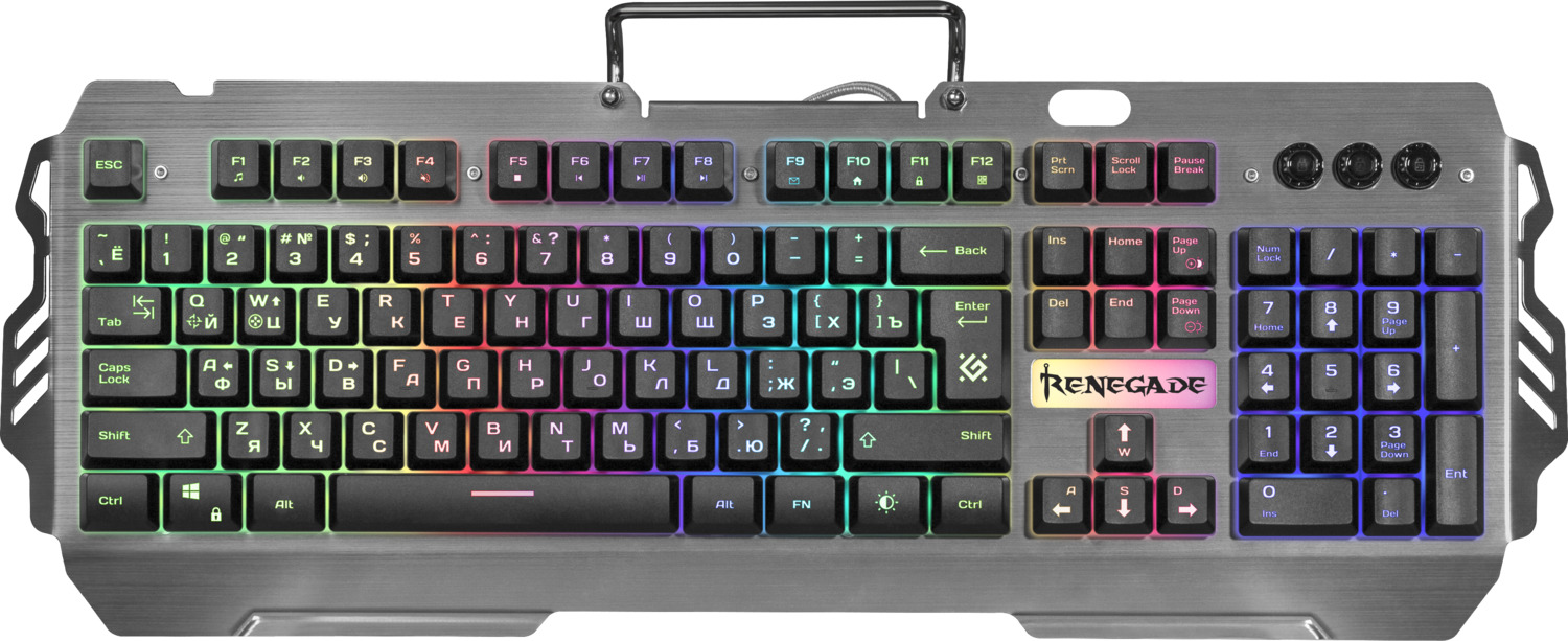 Defender Проводная игровая клавиатура Renegade GK-640DL RU,RGB подсветка, 9 режимов