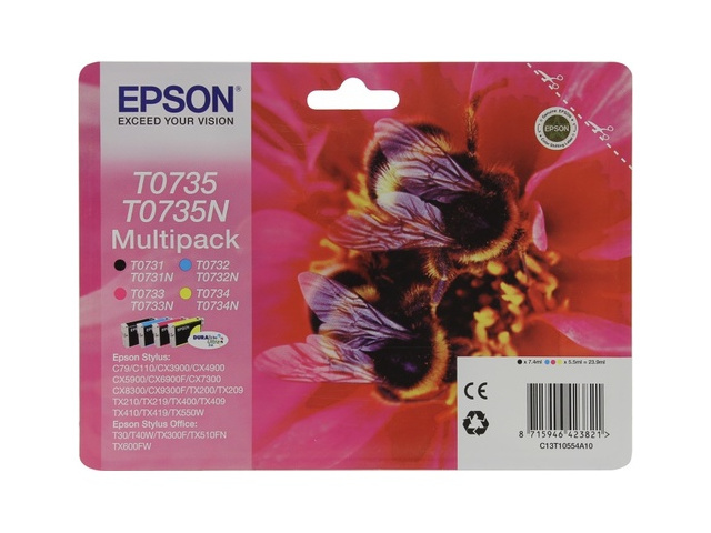 

Комплект картриджей черный, голубой, пурпурный, желтый Epson C13T10554A10