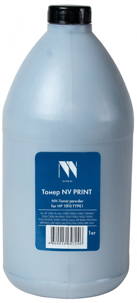 

Тонер черный NVPrint для HP, NV-HP1010-TYPE1-1KG