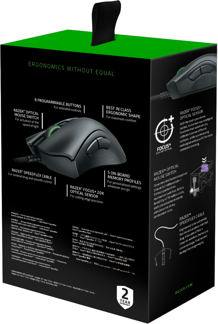 

Razer DeathAdder V2 - Ergonomic Wired Gaming Mouse - FRML Packaging 8btn