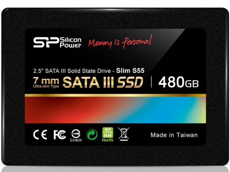 Внутренний твердотельный накопитель Silicon Power Slim S55 480Gb