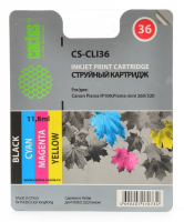 Картридж черный, голубой, пурпурный, желтый Cactus CS-CLI36
