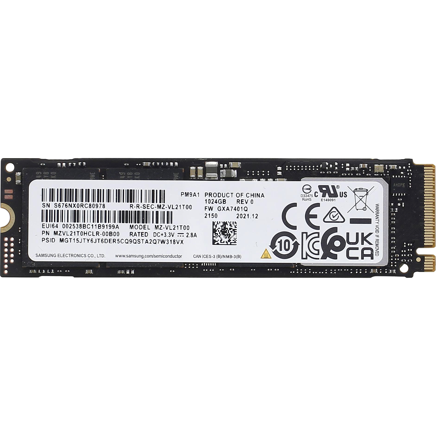 

Внутренний твердотельный накопитель Samsung PM9A1 1TB