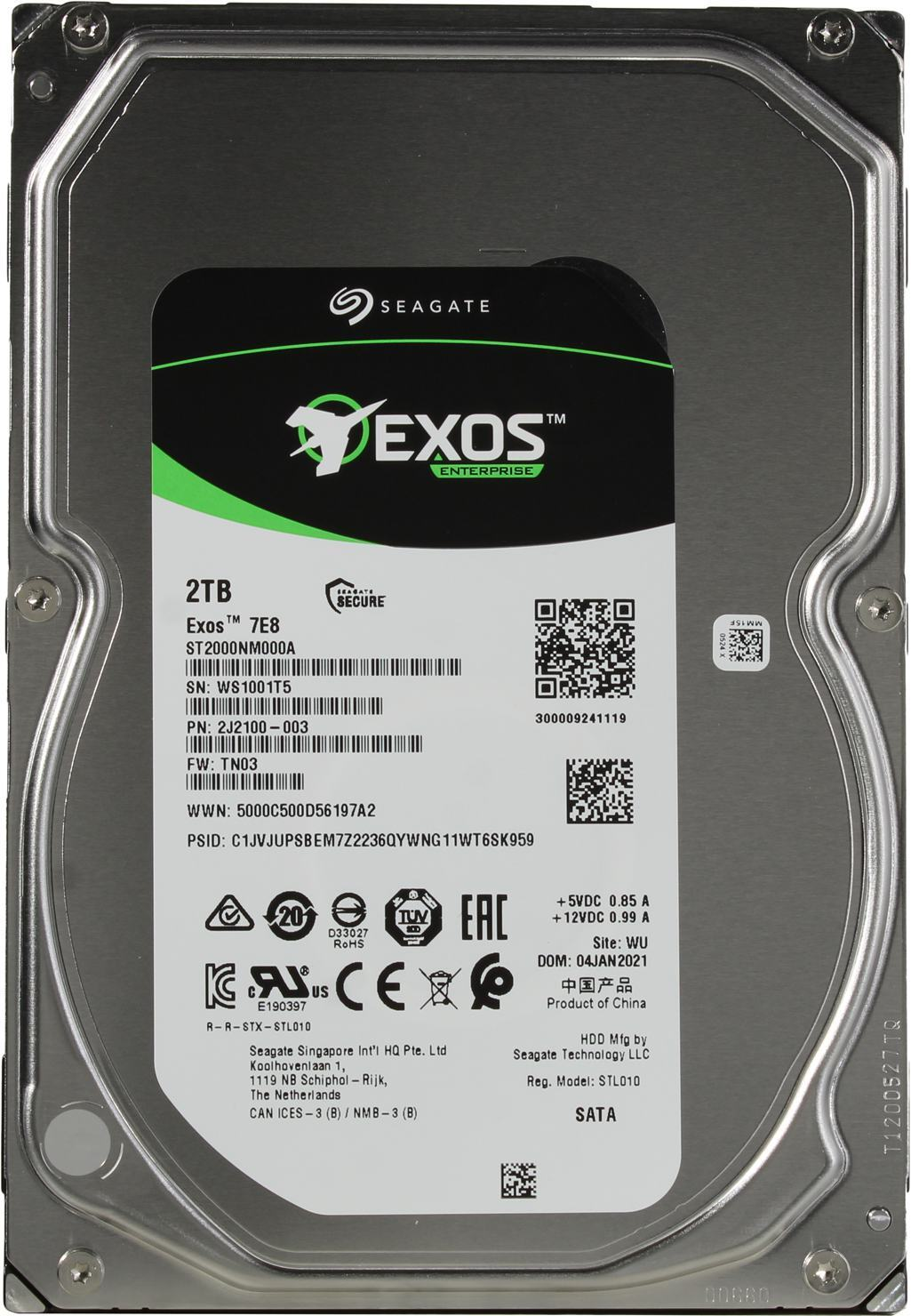 

Жесткий диск SEAGATE Exos 7E8 3.5 2Tb 7.2K SATA3