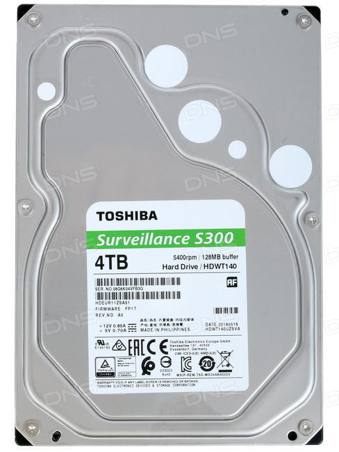 Жесткий диск  TOSHIBA S300 Surveilance 3.5  4TB 5.4K SATA3