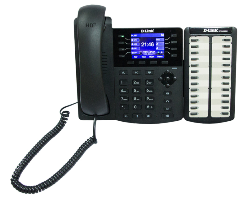 D-Link DPH-150S/F5B, VoIP Phone, 1 10/100Base-TX WAN port and 1 10/100Base-TX LAN port.Call Control Protocol SIP, Russian menu, 4 independent SIP line with backup proxy server, P2P connections, 802.1 D-LINK - фото 1
