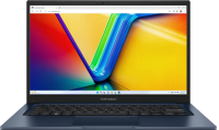Ноутбук /  ASUS X1404VA-EB416W 14&quot;(1920x1080 (матовый) IPS) / Intel Core i5 1335U(1.3Ghz) / 8192Mb / 512PCISSDGb / noDVD / Int:Intel Iris Xe Graphics / Cam / BT / WiFi / 42WHr / war 1y / 1.4kg / Quiet Blue / Win11Home + NumberPad
