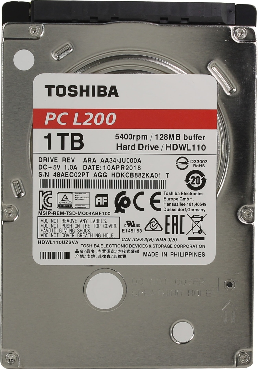    TOSHIBA L200 Slim 2.5  1TB 5.4K SATA3