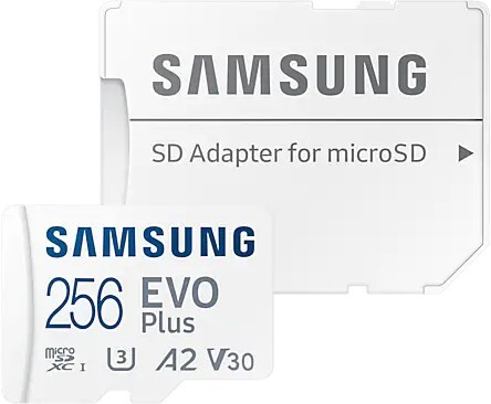 Карта памяти microSDXC UHS-I U3 Samsung EVO PLUS 256 ГБ, 130 МБ/с, Class 10, MB-MC256KA, 1 шт., переходник SD Samsung