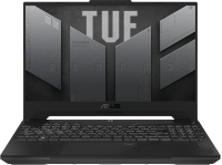 Ноутбук / ASUS TUF F15 FX507ZI4-LP030 15.6"(1920x1080 (матовый, 144Hz) WVA) / Intel Core i7 12700H(2.3Ghz) / 16384Mb / 512PCISSDGb / noDVD / Ext:nVidia GeForce RTX4070(8192Mb) / Cam / BT / WiFi / 90WHr / war 1y / 2.2kg / Mecha Gray / DOS