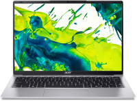 Ноутбук /  ACER Aspire Lite AL14-32P-36FE 14&quot;(1920x1200 (матовый) IPS) / Intel Core 3 N355(3.9Ghz) / 8192Mb / 512PCISSDGb / noDVD / Int:Intel HD / Cam / BT / WiFi / 46WHr / war 1y / 1.17kg / Silver / NoOS