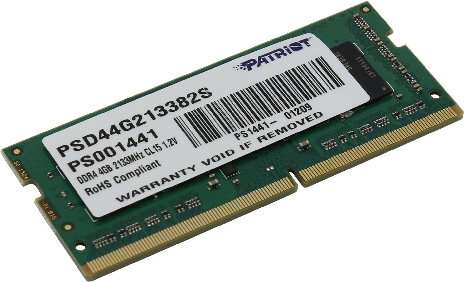 

Оперативная память Patriot Desktop DDR4 2133МГц 4GB, PSD44G213382S, RTL