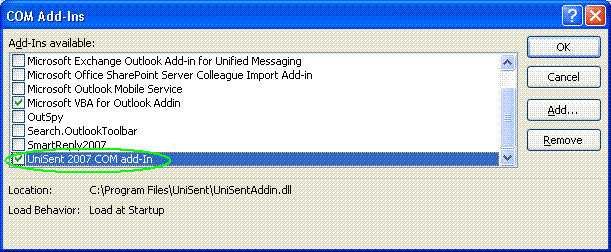 UniSent для Microsoft Outlook 2003/2007/2010 1.0.0.6