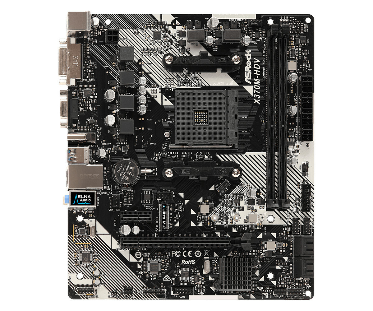 

Материнская плата ASRock AM4 AMD X370 X370M-HDV R4.0